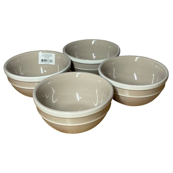 kate spade Other - LENOX Kate Spade‎ Sculpted Stripe Beige Fruit Bowl Set Of 4 5in Stoneware NEW